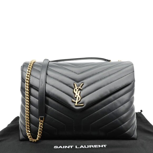 Yves Saint Laurent  Loulou Large Quilted Leather Crossbody Bag Black - Picture 3 of 13